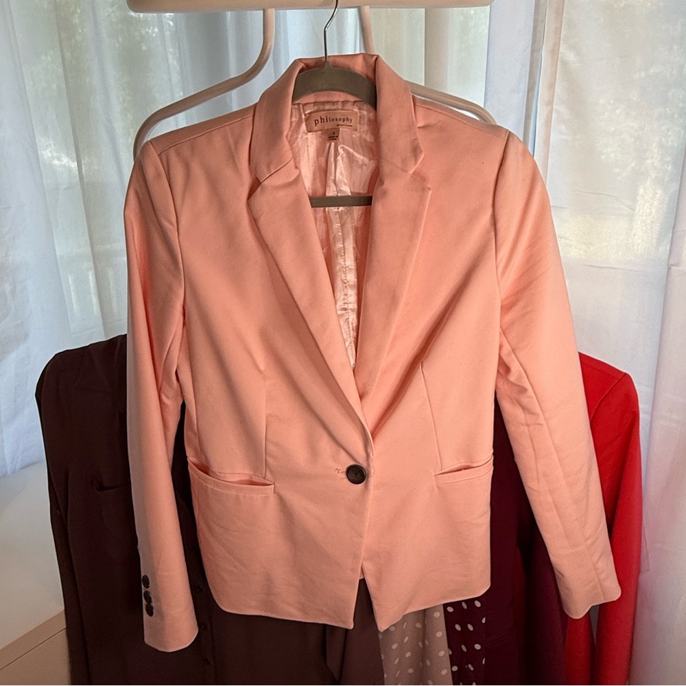 Philosophy Pink Blazer Tailored Suit Jacket